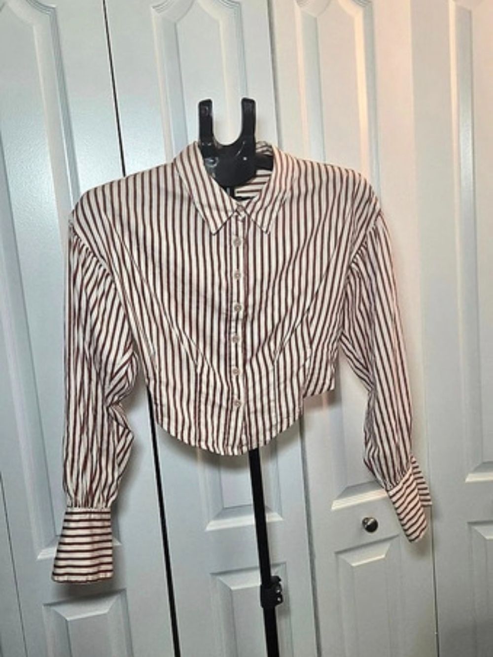 Free People Ophelia Corset Button Down Rust Combo Size Xs
